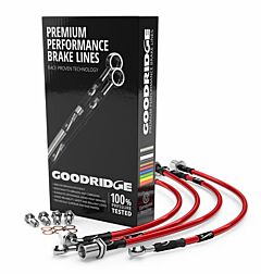 4 Line Stainless Goodridge Braided Brake Hose Kit MG ZR 1.8 160 VVC Rear Drums/Non-ABS 2001-2005 (SMG1601-4C_2637)