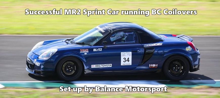 Toyota MR2 Running BC Racing Coilovers - set up by Balance Motorsport
